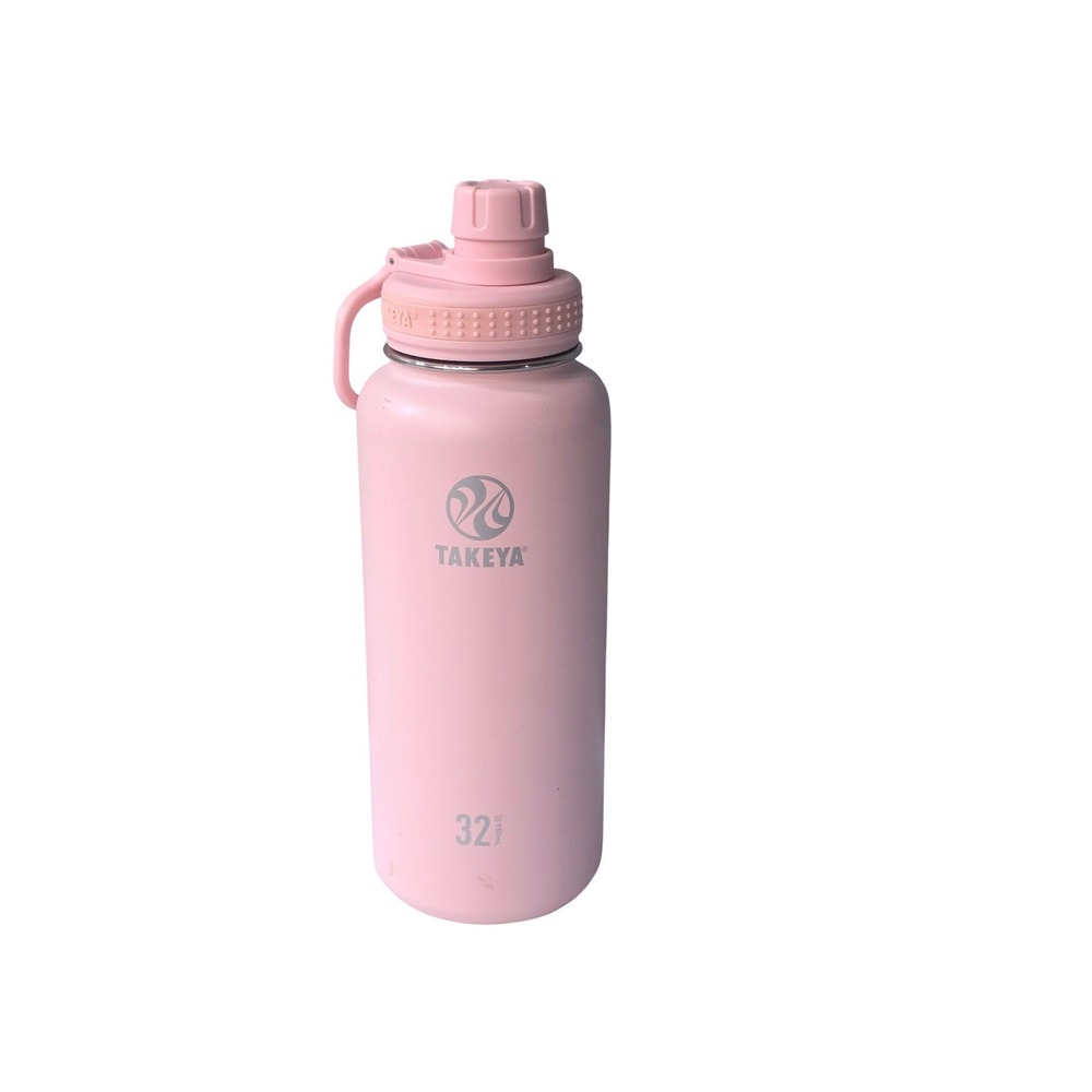 Takeya Actives 32oz Insulated Stainless Steel Water Bottle Pink Spout Lid